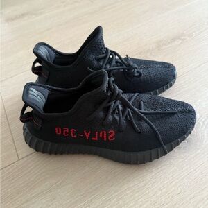 Yeezy Boost 350 Black with Red Detail